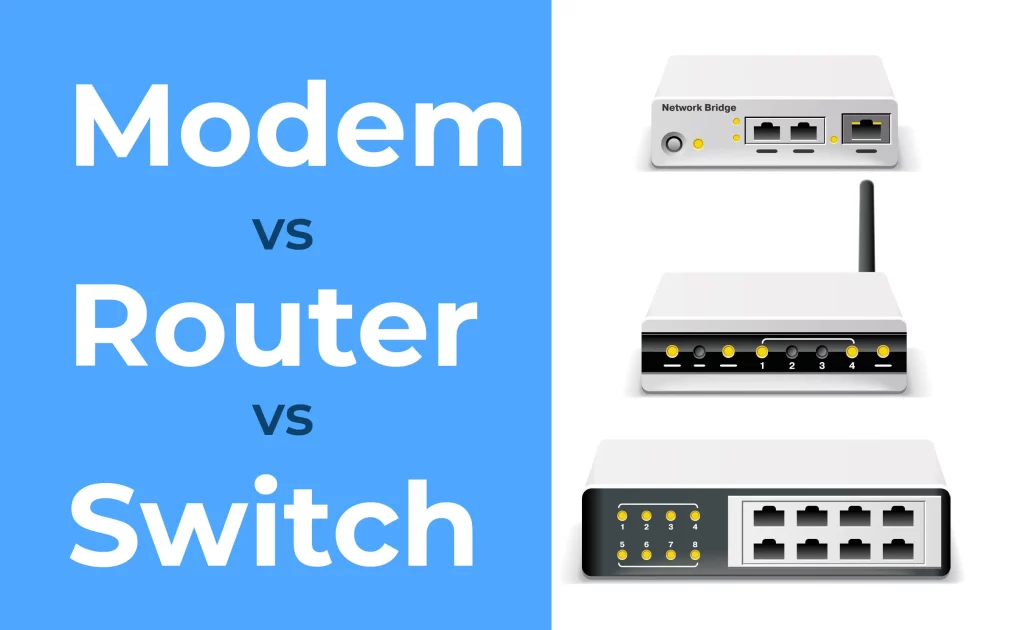 modem vs router vs switch