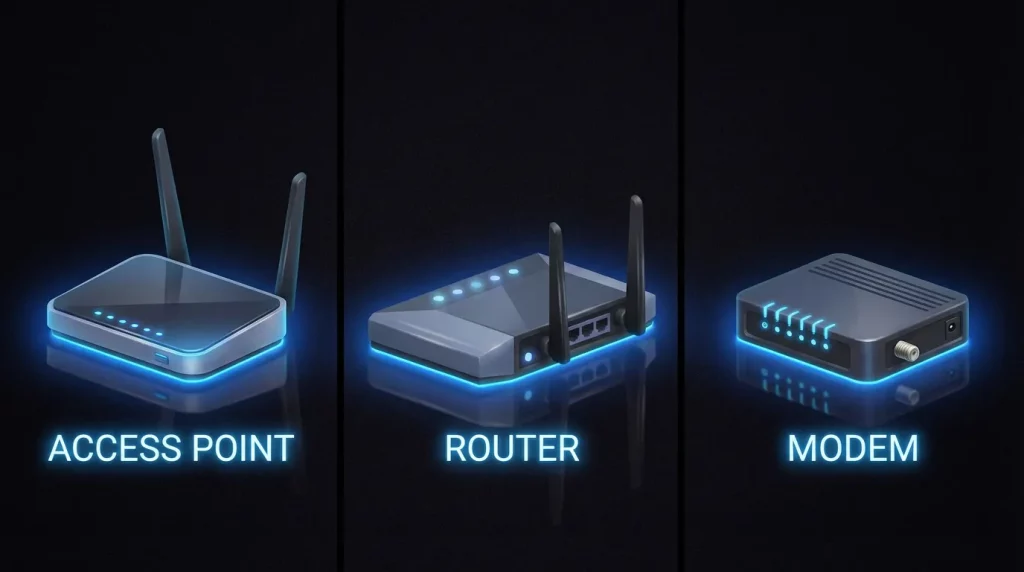 مقایسه روتر با اکسس پوینت و مودم