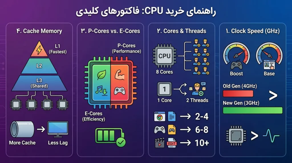فاکتورهای کلیدی هنگام خرید CPU (راهنمای خرید)