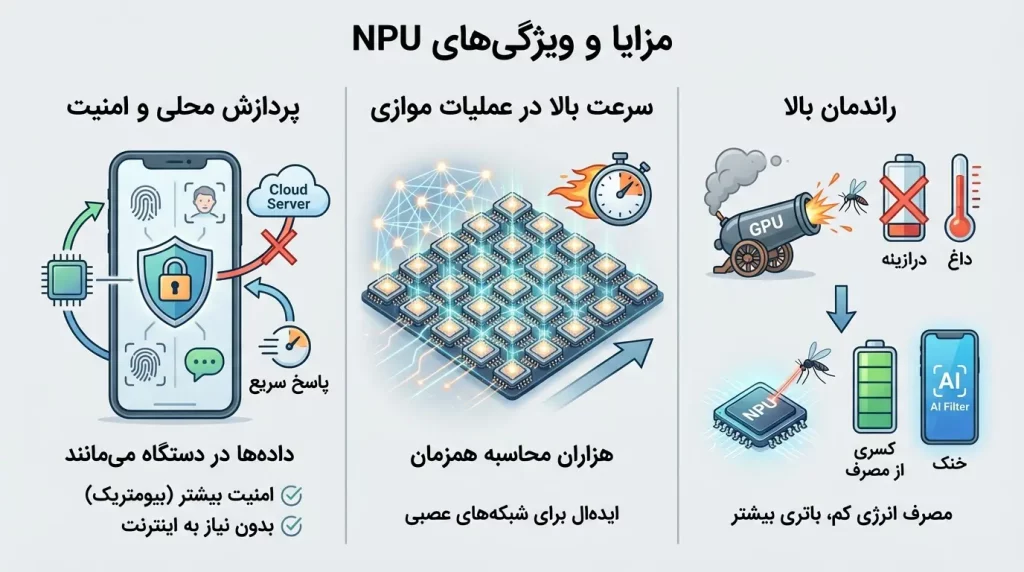 مزایا و ویژگی‌های NPU